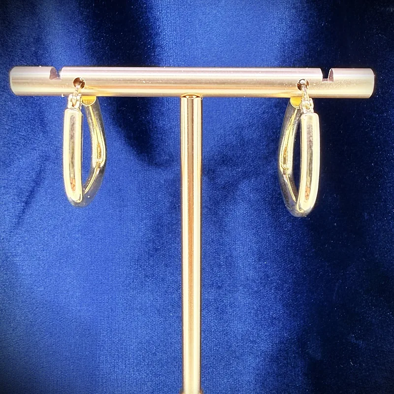9ct Yellow Gold Geometric Hoop Earrings