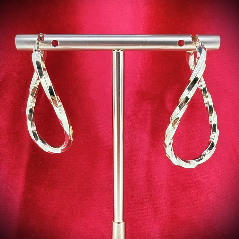Vintage 9ct Yellow Gold Twisted Hoops