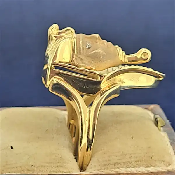 18ct Gold Pharaoh Ring with Rubies and Diamonds — image 7