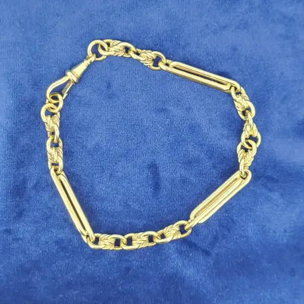 9ct Yellow Gold Fetter Link Albert Bracelet — image 3