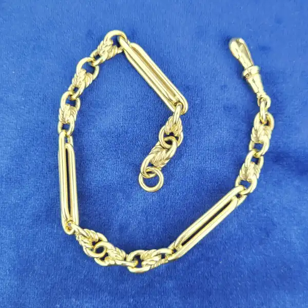 9ct Yellow Gold Fetter Link Albert Bracelet — image 4