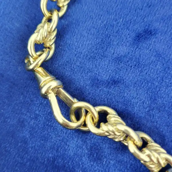 9ct Yellow Gold Fetter Link Albert Bracelet — image 5