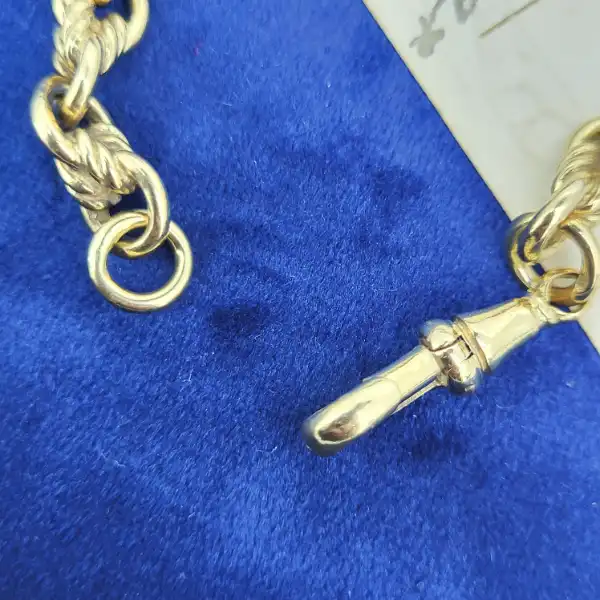 9ct Yellow Gold Fetter Link Albert Bracelet — image 6