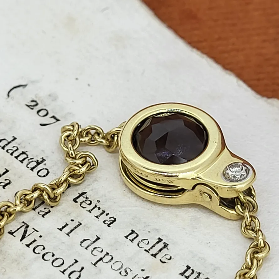 18ct Gold Bracelet with Diamond Clasp - Brown — image 3