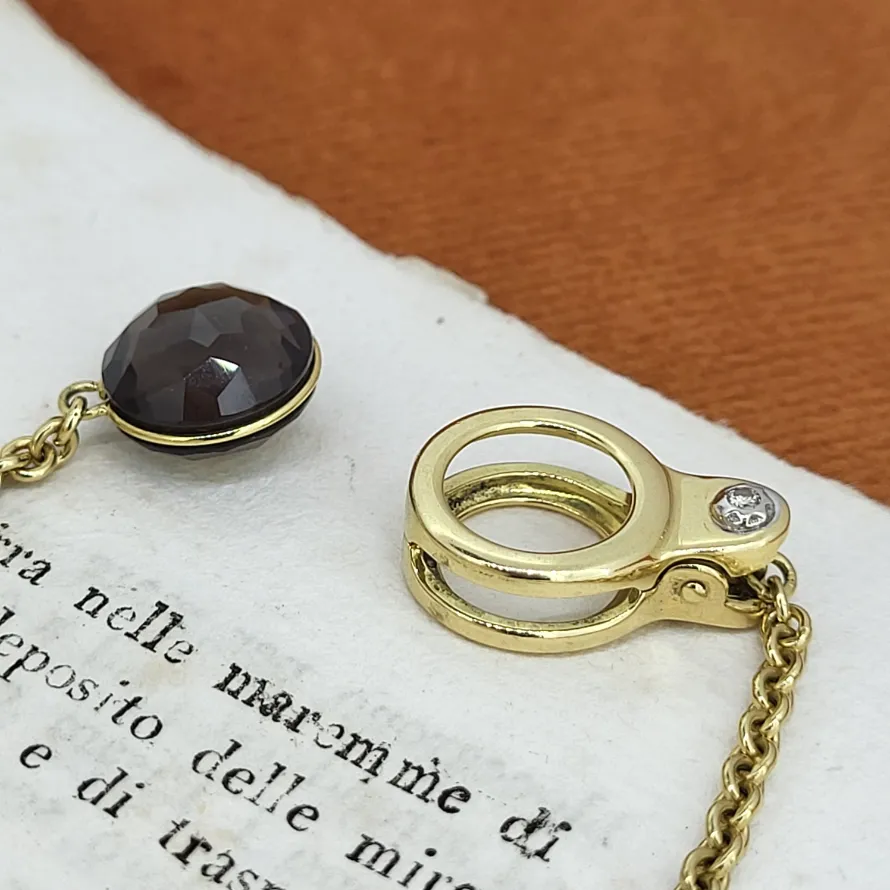18ct Gold Bracelet with Diamond Clasp - Brown — image 4