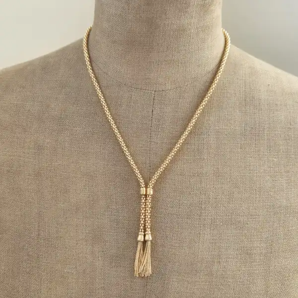 9ct Yellow Gold Italian Tassel necklace — image 9