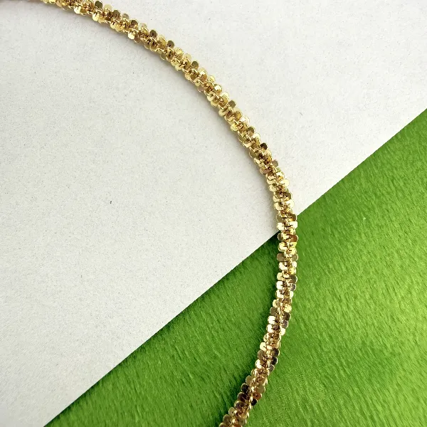 9ct Yellow Gold Tinsel Link Bracelet — image 4