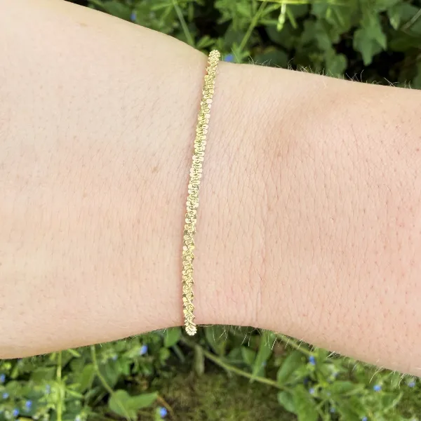 9ct Yellow Gold Tinsel Link Bracelet — image 8