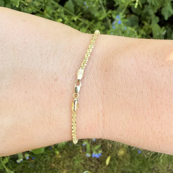 9ct Yellow Gold Tinsel Link Bracelet — image 9