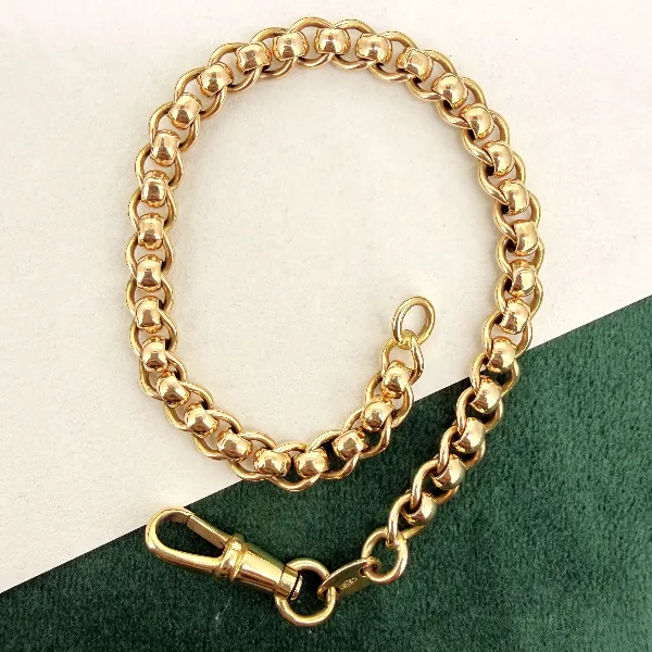 Antique 9ct Gold Rollerball Bracelet with Swivel — image 2
