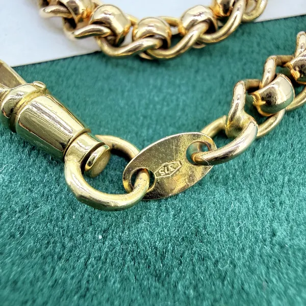 Antique 9ct Gold Rollerball Bracelet with Swivel — image 5