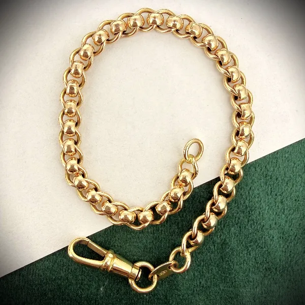 Antique 9ct Gold Rollerball Bracelet with Swivel