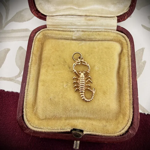 Vintage 9ct Gold Scorpion Charm, Birmingham 1970