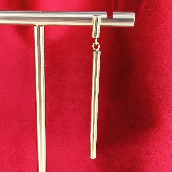 9ct Yellow Gold Bar Drop Earrings — image 4