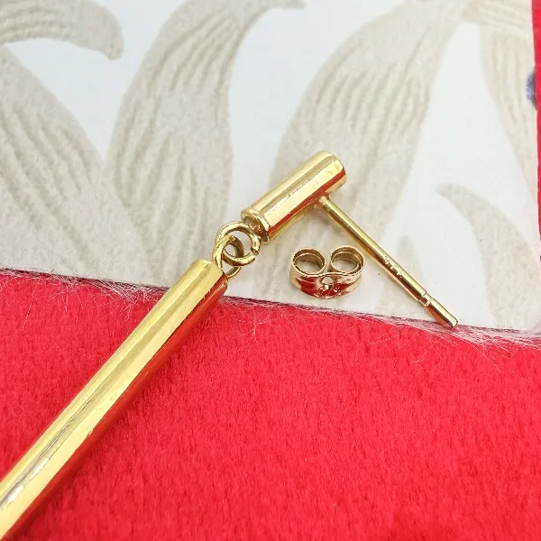 9ct Yellow Gold Bar Drop Earrings — image 6