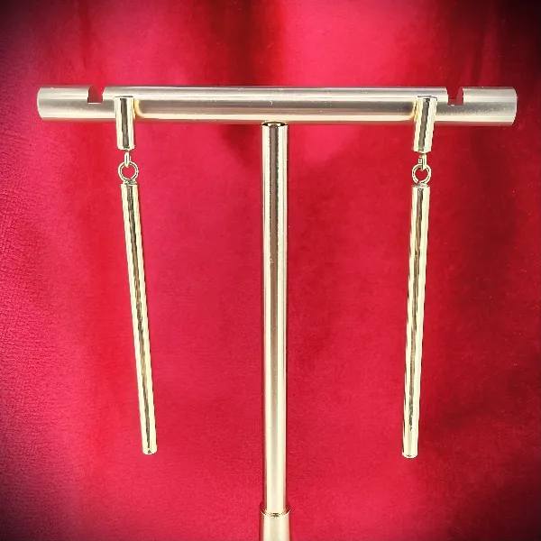 9ct Yellow Gold Bar Drop Earrings