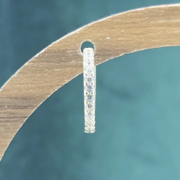 9ct Yellow Gold CZ Huggie Hoop Earrings — image 3
