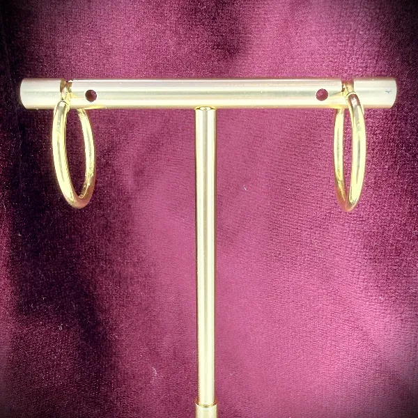 9ct Yellow Gold Classic Hoop Earrings - 15mm