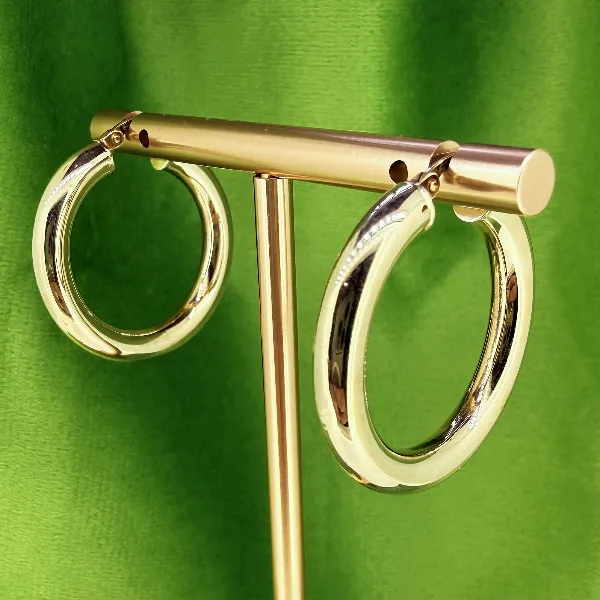 9ct Yellow Gold Classic Hoop Earrings - 19mm — image 3