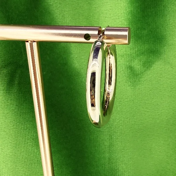 9ct Yellow Gold Classic Hoop Earrings - 19mm — image 4