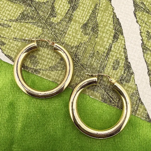 9ct Yellow Gold Classic Hoop Earrings - 19mm — image 5