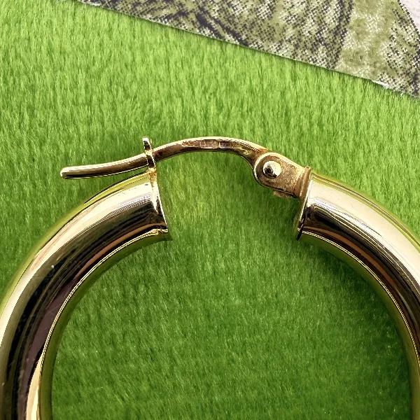 9ct Yellow Gold Classic Hoop Earrings - 19mm — image 6