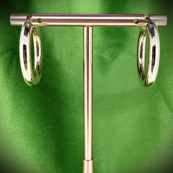 9ct Yellow Gold Classic Hoop Earrings - 19mm