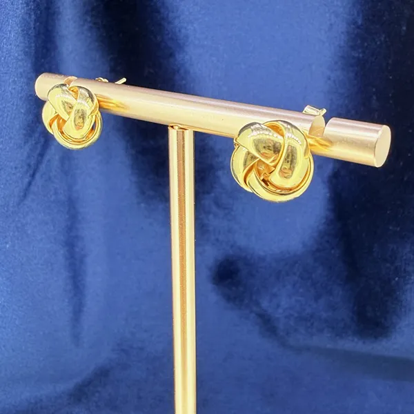9ct Yellow Gold Knot Stud Earrings - 10mm — image 3