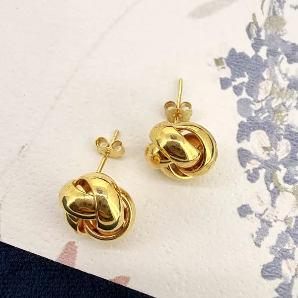 9ct Yellow Gold Knot Stud Earrings - 10mm — image 6