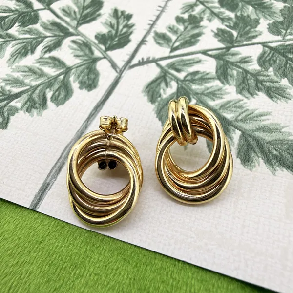 9ct Yellow Gold Open Knot Stud Earrings — image 6