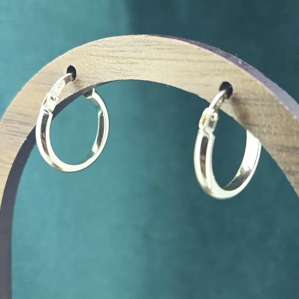 9ct Yellow Gold Polished Hoop Earrings - 13mm — image 2