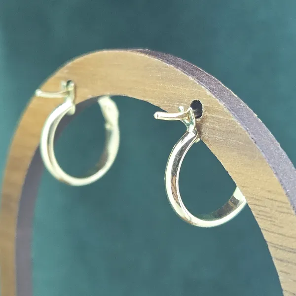 9ct Yellow Gold Polished Hoop Earrings - 13mm — image 3