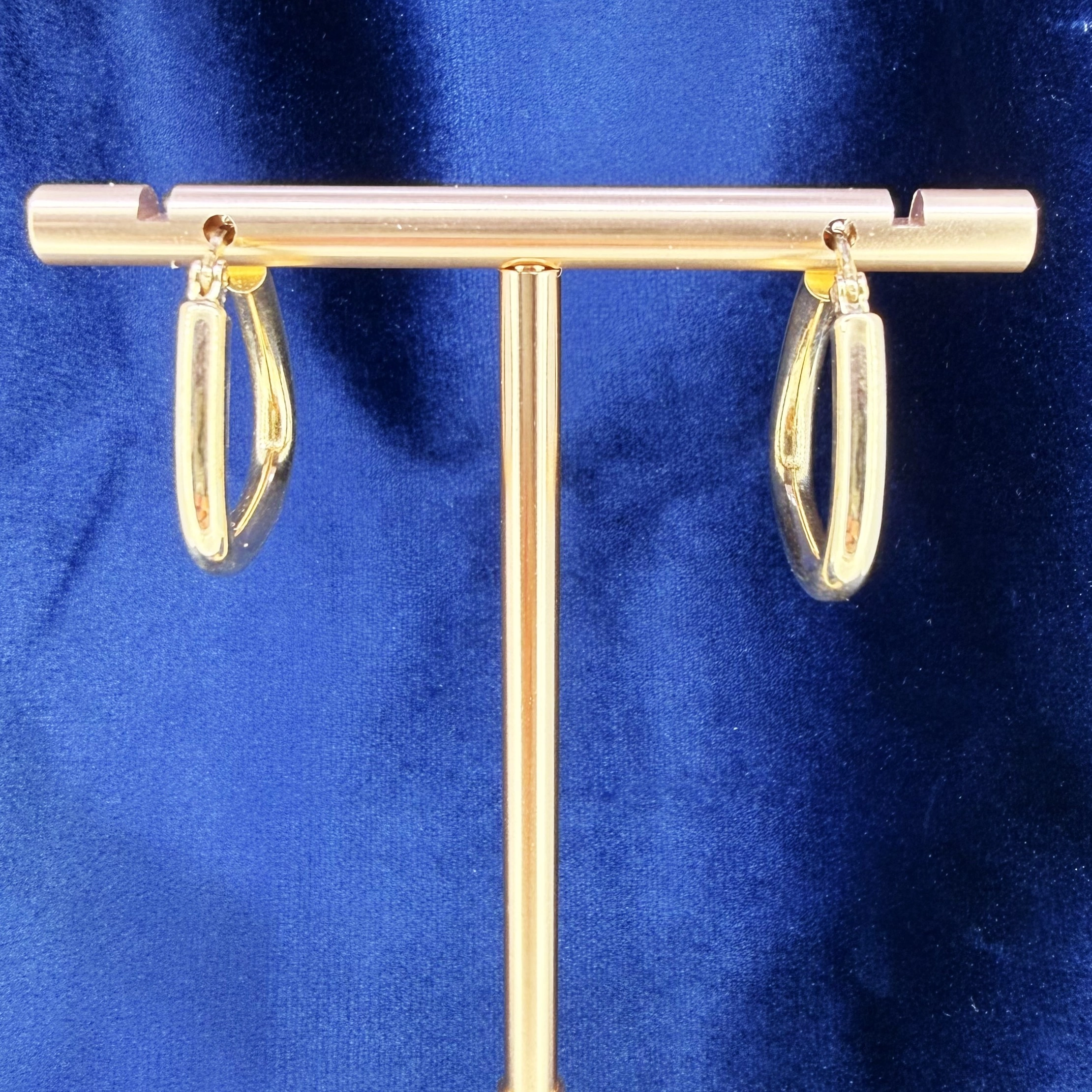 9ct Yellow Gold Geometric Hoop Earrings — image 2