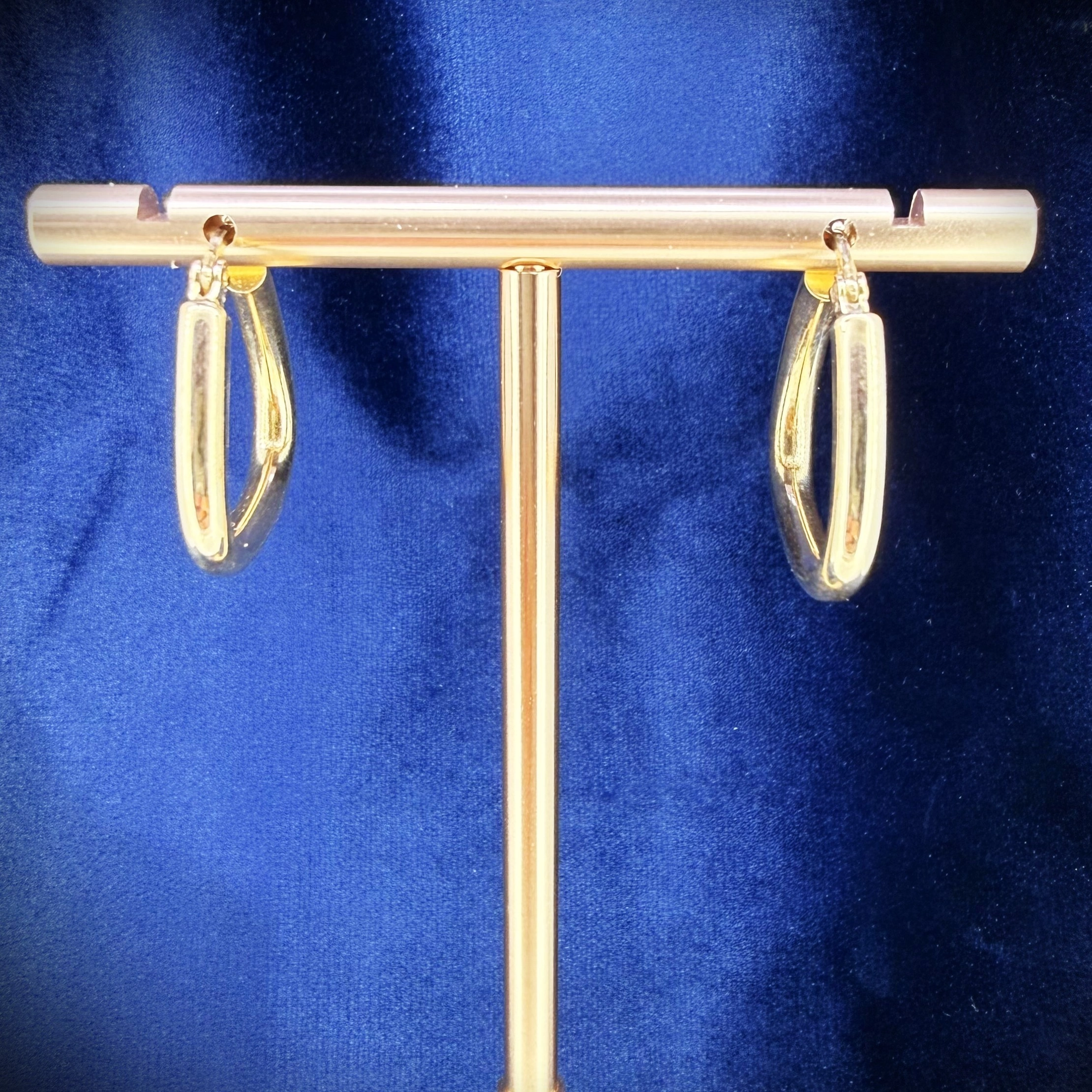 9ct Yellow Gold Geometric Hoop Earrings