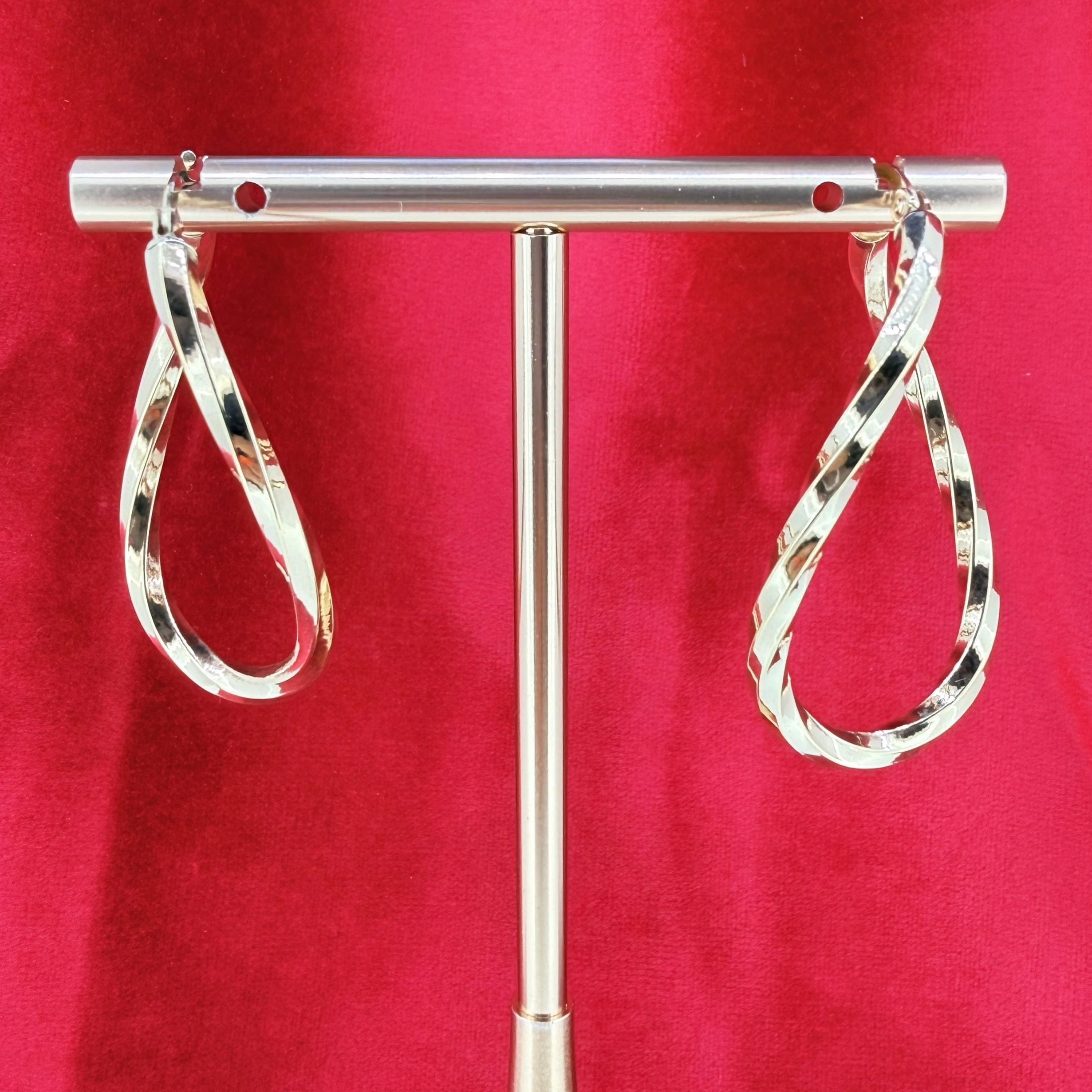 Vintage 9ct Yellow Gold Twisted Hoops — image 2