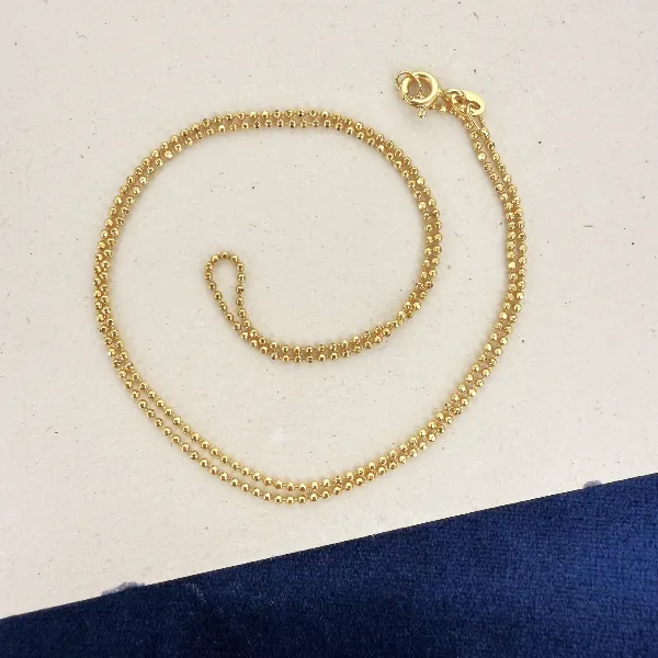 18ct Yellow Gold Faceted Ball Chain Necklace — image 3