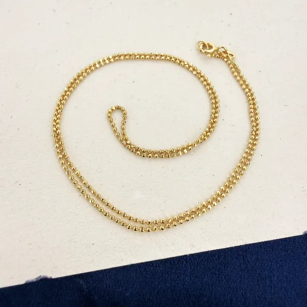 18ct Yellow Gold Faceted Ball Chain Necklace — image 4