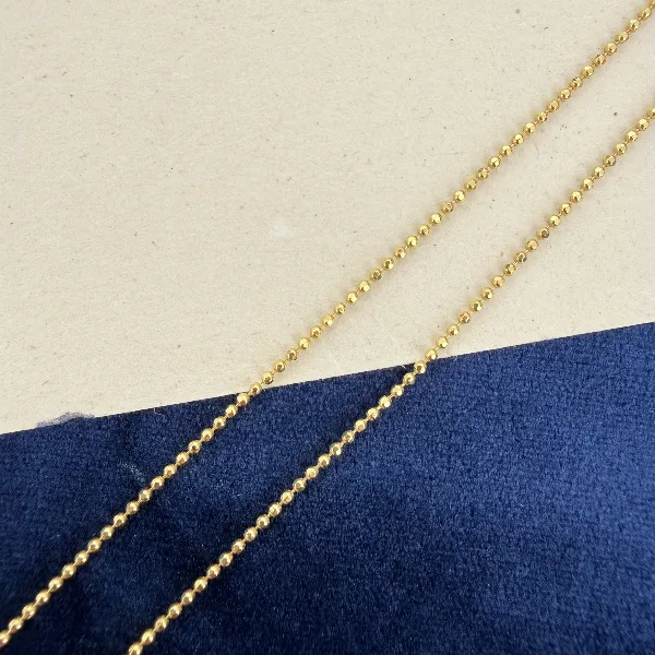 18ct Yellow Gold Faceted Ball Chain Necklace — image 5