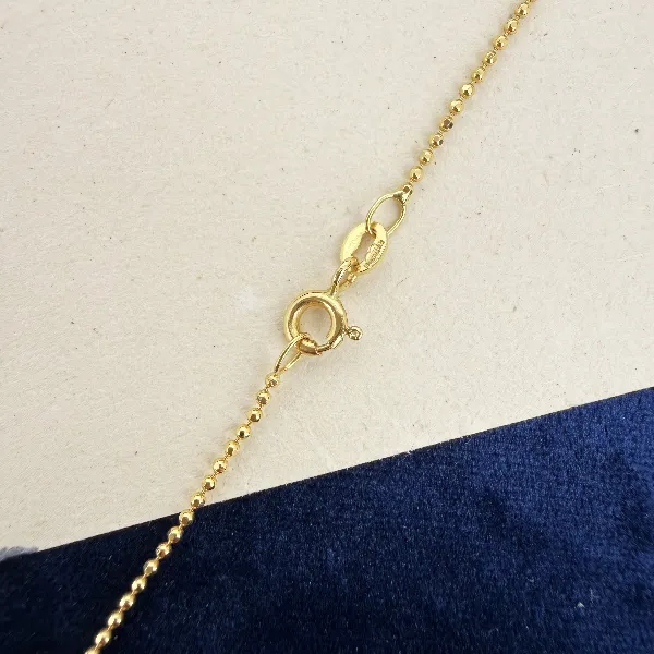 18ct Yellow Gold Faceted Ball Chain Necklace — image 6