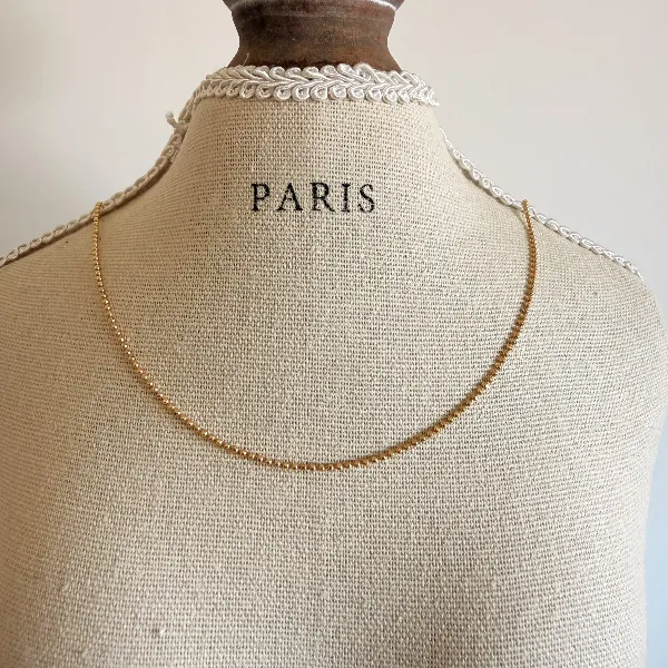 18ct Yellow Gold Faceted Ball Chain Necklace — image 7