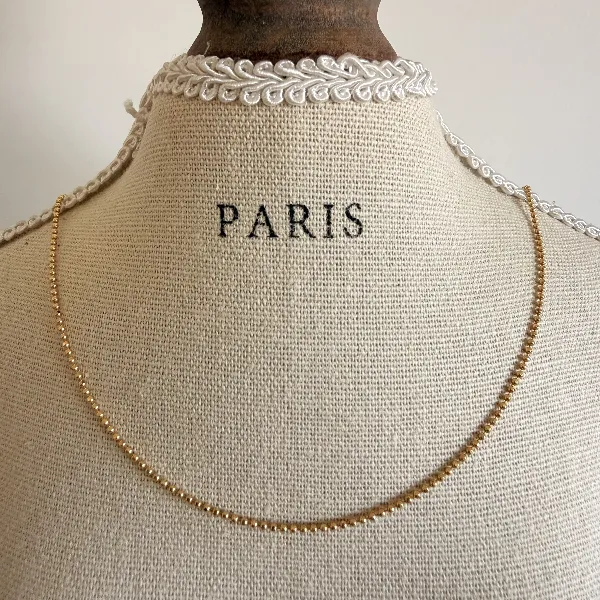 18ct Yellow Gold Faceted Ball Chain Necklace — image 8
