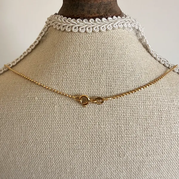 18ct Yellow Gold Faceted Ball Chain Necklace — image 9