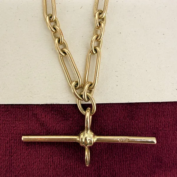 9ct Yellow Gold Trombone Albert Chain, Birmingham 1992 — image 4
