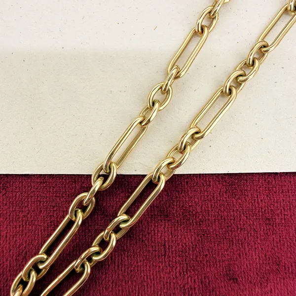 9ct Yellow Gold Trombone Albert Chain, Birmingham 1992 — image 7