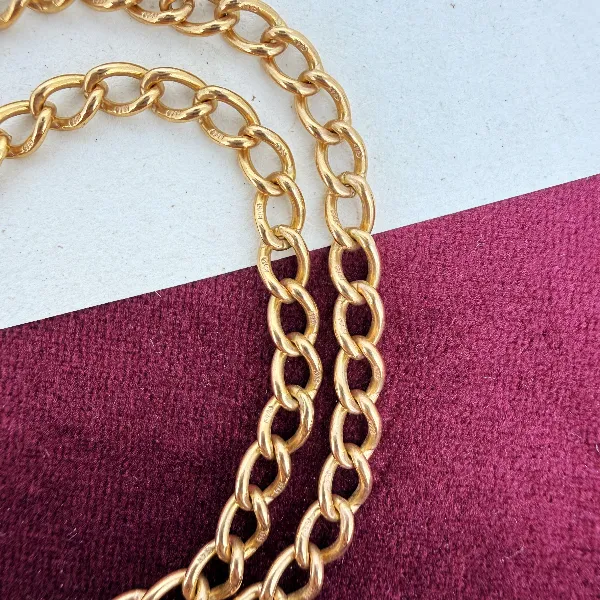 9ct Rose Gold Curb Link Albert Chain Necklace — image 5
