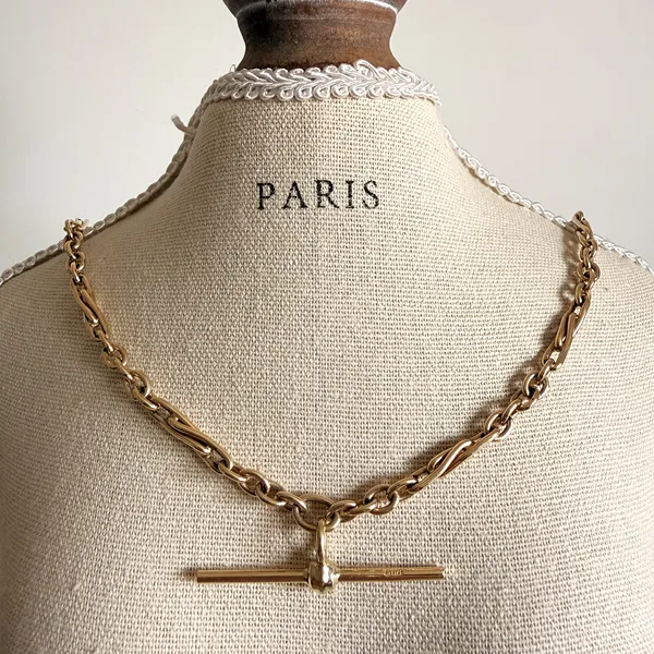 9ct Yellow Gold Fancy Trombone  Albert Chain — image 8
