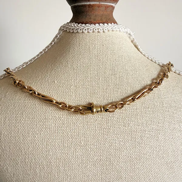 9ct Yellow Gold Fancy Trombone  Albert Chain — image 10
