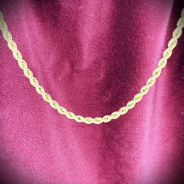 9ct Yellow Gold Hollow Rope Chain