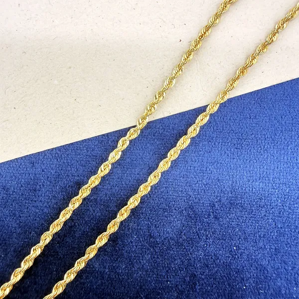 9ct Yellow Gold Rope Link Necklace with T-Bar — image 5
