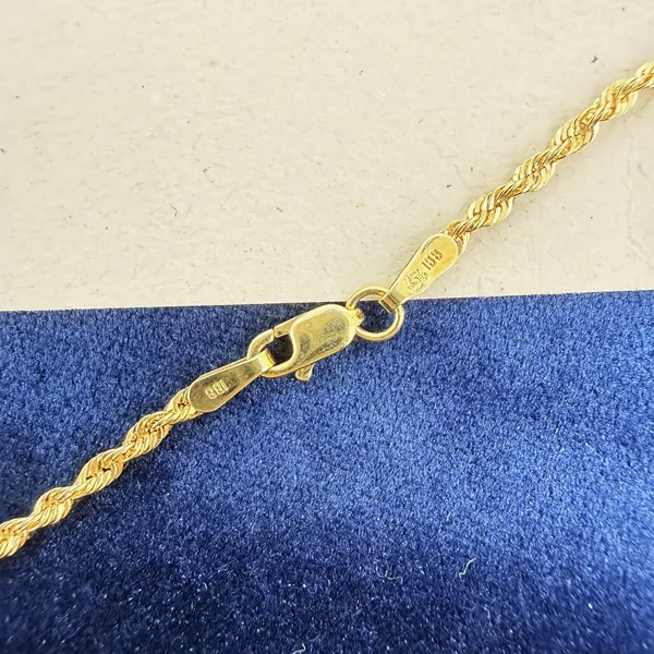 9ct Yellow Gold Rope Link Necklace with T-Bar — image 6